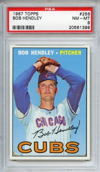 1967 Topps 256 Bob Hendley PSA NM-MT 8