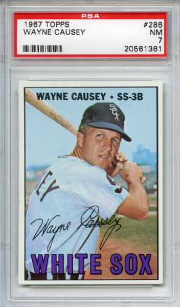 1967 Topps 286 Wayne Causey PSA NM 7