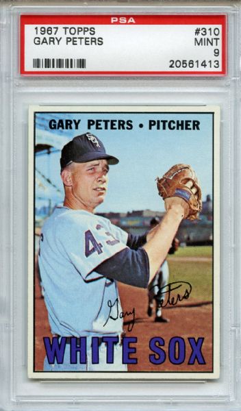 1967 Topps 310 Gary Peters PSA MINT 9
