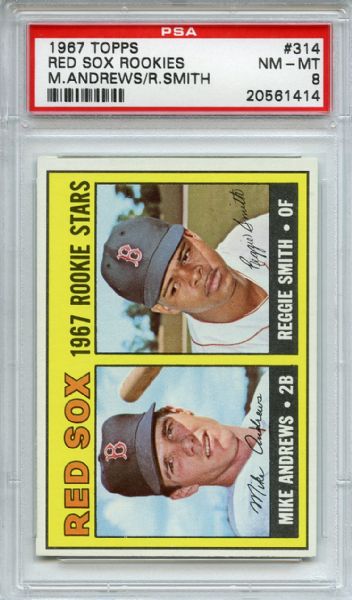 1967 Topps 314 Red Sox Rookies PSA NM-MT 8