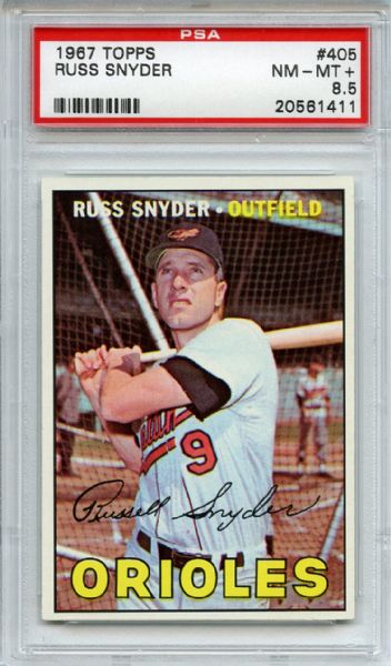 1967 Topps 405 Russ Snyder PSA NM-MT+ 8.5