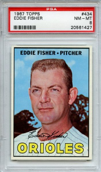 1967 Topps 434 Eddie Fisher PSA NM-MT 8