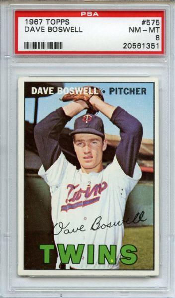 1967 Topps 575 Dave Boswell PSA NM-MT 8