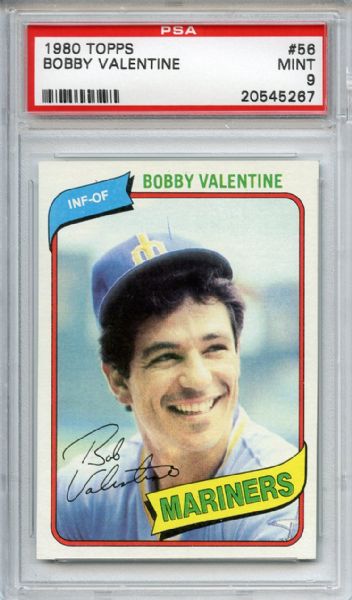1980 Topps 56 Bobby Valentine PSA MINT 9
