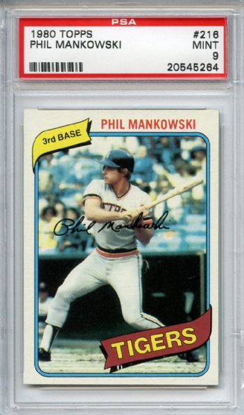 1980 Topps 216 Phil Mankowski PSA MINT 9