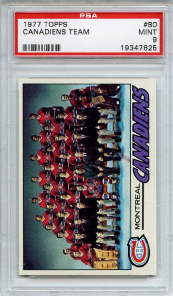 1977 Topps 80 Montreal Canadiens Team PSA MINT 9