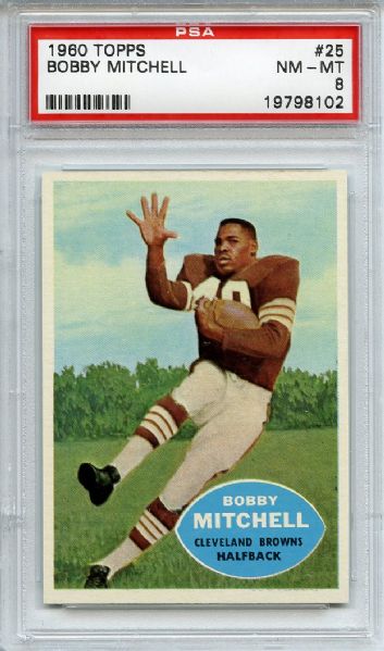 1960 Topps 25 Bobby Mitchell PSA NM-MT 8