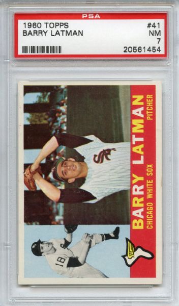 1960 Topps 41 Barry Latman PSA NM 7