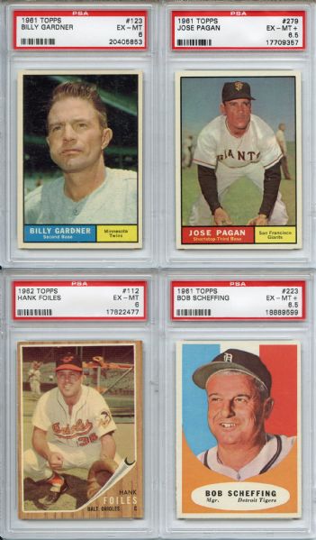 (4) 1961-1962 Topps Baseball PSA Graded Lot
