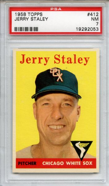 1958 Topps 412 Jerry Staley PSA NM 7