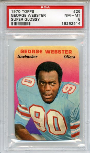 1970 Topps Super Glossy 26 George Webster PSA NM-MT 8