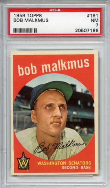 1959 Topps 151 Bob Malkmus PSA NM 7