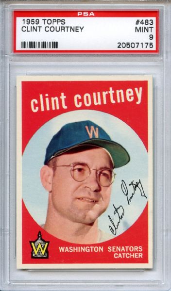 1959 Topps 483 Clint Courtney PSA MINT 9