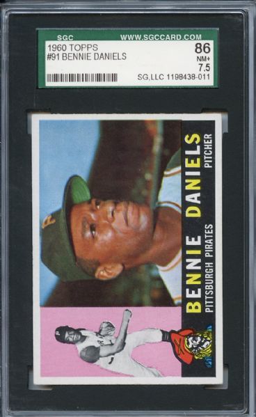 1960 Topps 91 Bennie Daniels SGC NM+ 86 / 7.5