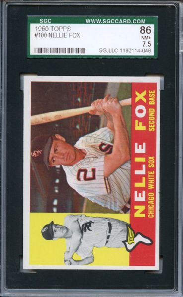 1960 Topps 100 Nellie Fox SGC NM+ 86 / 7.5