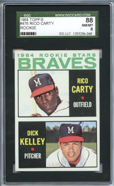1964 Topps 476 Rico Carty Rookie SGC NM/MT 88 / 8