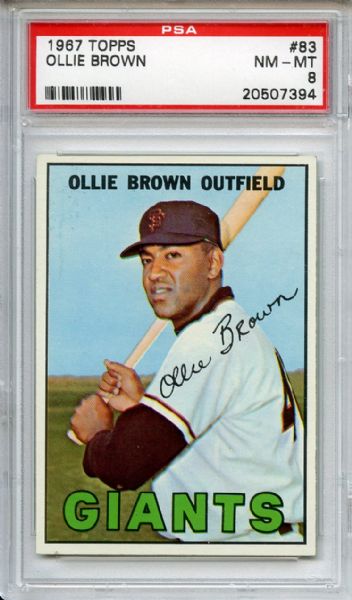 1967 Topps 83 Ollie Brown PSA NM-MT 8