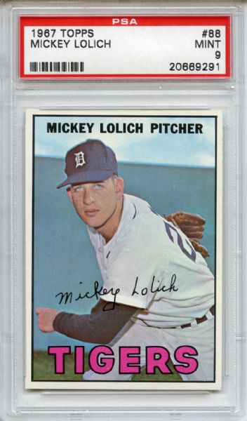 1967 Topps 88 Mickey Lolich PSA MINT 9
