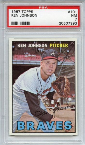 1967 Topps 101 Ken Johnson PSA NM 7