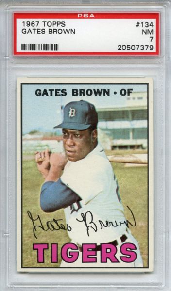 1967 Topps 134 Gates Brown PSA NM 7