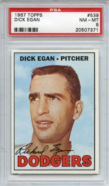 1967 Topps 539 Dick Egan PSA NM-MT 8