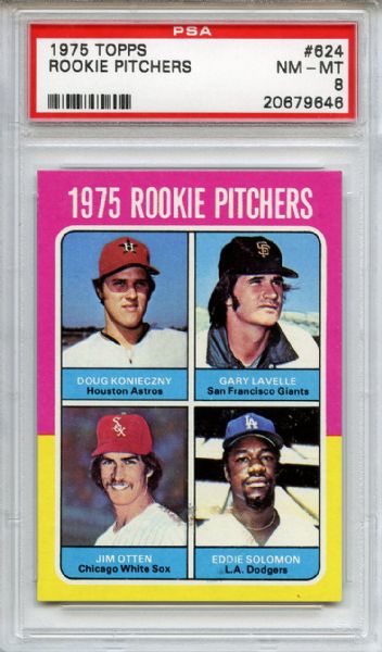1975 Topps 624 Rookie Pitchers PSA NM-MT 8