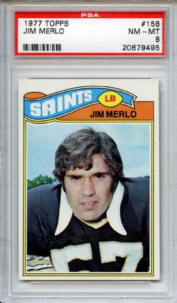 1977 Topps 158 Jim Merlo PSA NM-MT 8