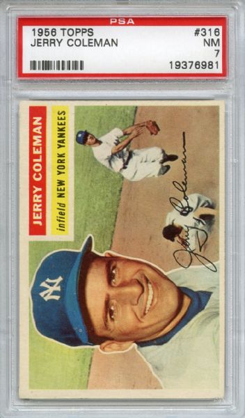 1956 Topps 316 Jerry Coleman PSA NM 7