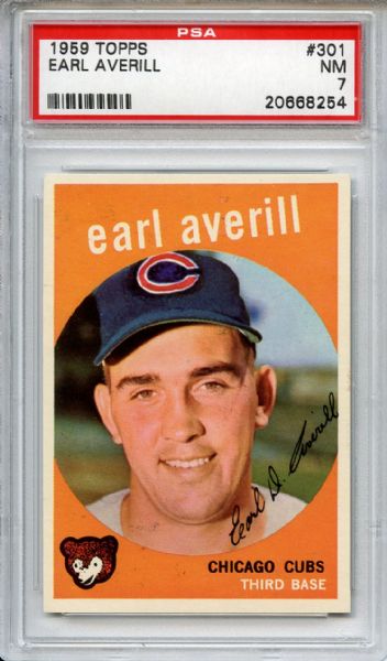 1959 Topps 301 Earl Averill PSA NM 7