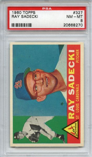 1960 Topps 327 Ray Sadecki PSA NM-MT 8
