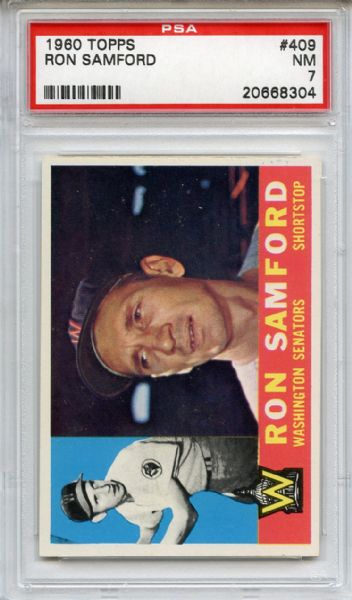 1960 Topps 409 Ron Samford PSA NM 7