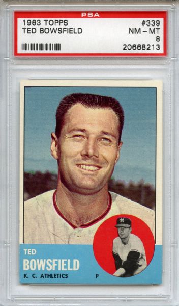 1963 Topps 339 Ted Bowsfield PSA NM-MT 8