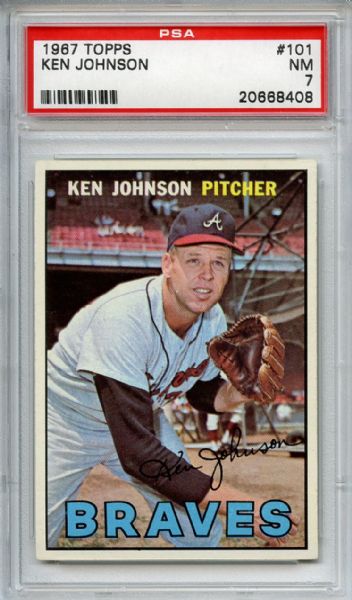 1967 Topps 101 Ken Johnson PSA NM 7