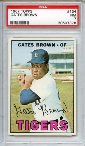 1967 Topps 134 Gates Brown PSA NM 7