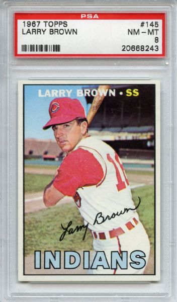 1967 Topps 145 Larry Brown PSA NM-MT 8