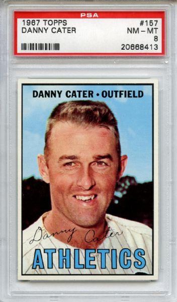 1967 Topps 157 Danny Cater PSA NM-MT 8