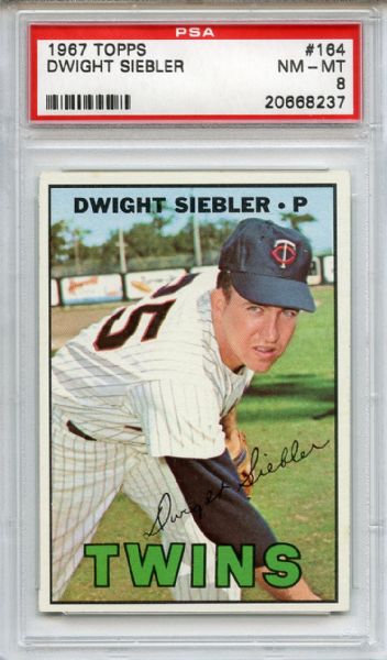 1967 Topps 164 Dwight Siebler PSA NM-MT 8