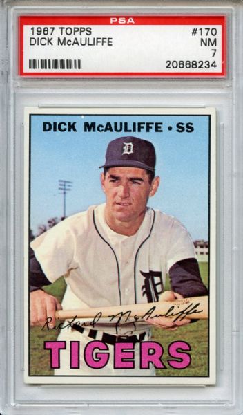 1967 Topps 170 Dick McAuliffe PSA NM 7
