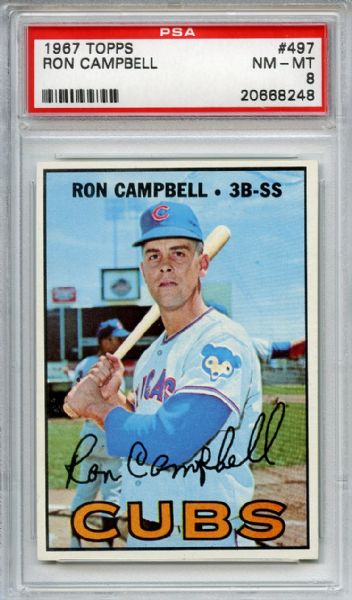 1967 Topps 497 Ron Campbell PSA NM-MT 8