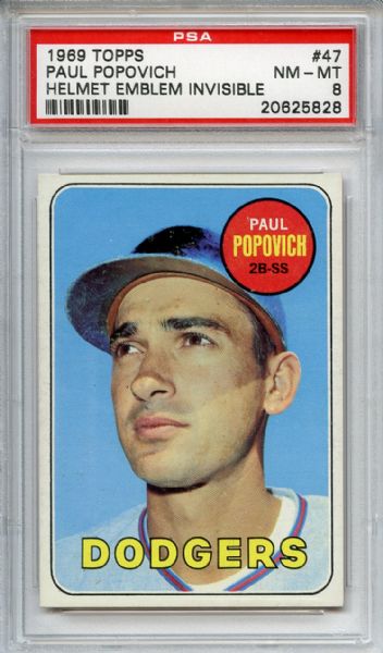 1969 Topps 47 Paul Popovich  PSA NM-MT 8