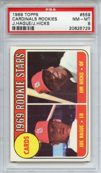 1969 Topps 559 St. Louis Cardinals Rookies PSA NM-MT 8