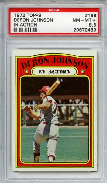 1972 Topps 168 Deron Johnson In Action PSA NM-MT+ 8.5