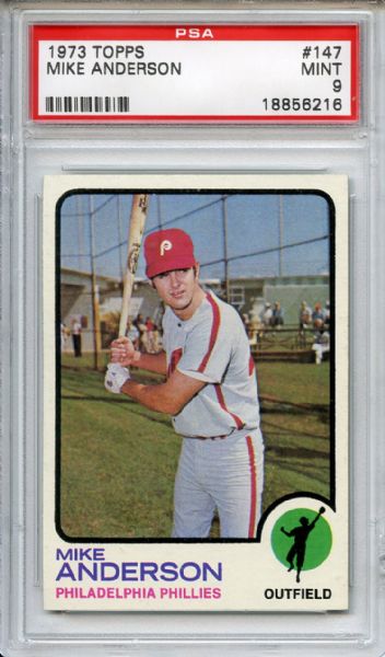 1973 Topps 147 Mike Anderson PSA MINT 9