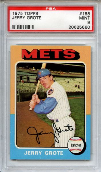 1975 Topps 158 Jerry Grote PSA MINT 9