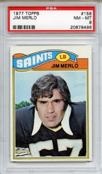 1977 Topps 158 Jim Merlo PSA NM-MT 8