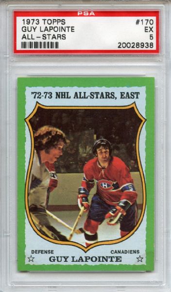 1973 Topps 170 Guy Lapointe All Star PSA EX 5