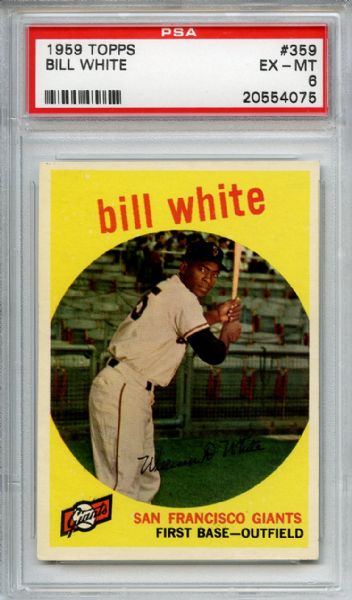 1959 Topps 359 Bill White Rookie PSA EX-MT 6