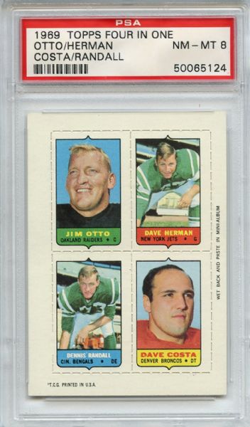 1969 Topps Four in Ones Otto Herman Costa Randall PSA NM-MT 8