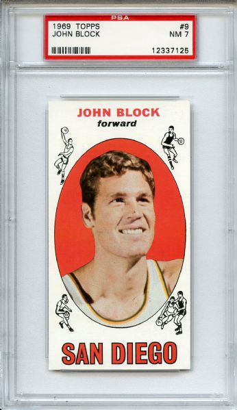1969 Topps 9 John Block PSA NM 7