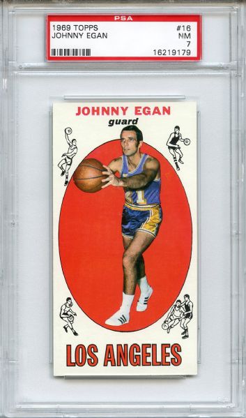 1969 Topps 16 Johnny Egan PSA NM 7